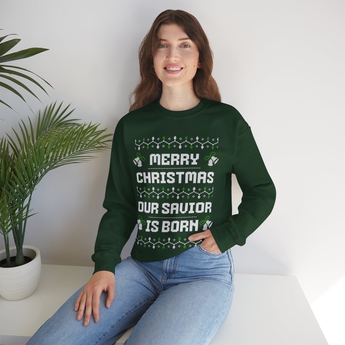 Our Savior is Born - Ugly Christmas Sweatshirt